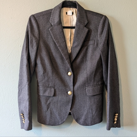 J. Crew Dark Grey Schoolboy Blazer Size 4 - Picture 1 of 7